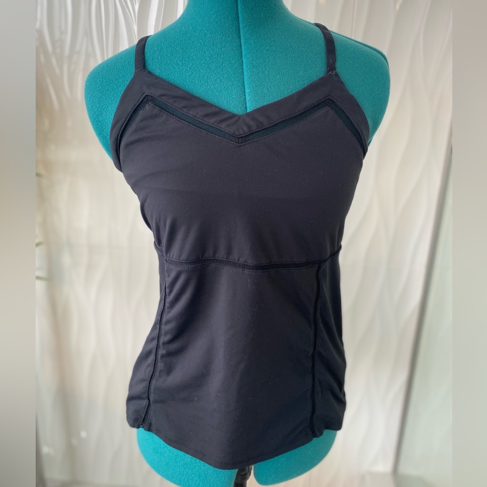 FABLETICS black with sheer detailing workout top